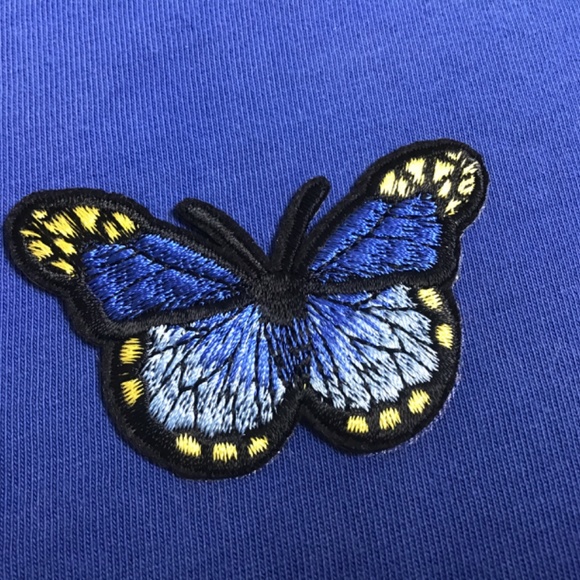 Navy Butterfly Cropped Tee - Picture 3 of 12
